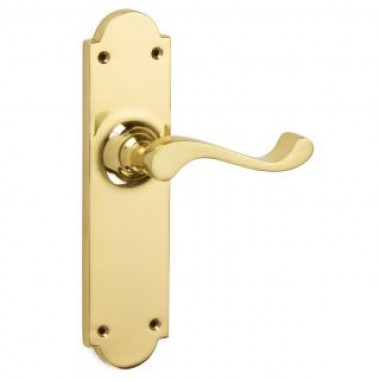 Lichfield Lever on Shaped Plate Furniture - 13 finishes